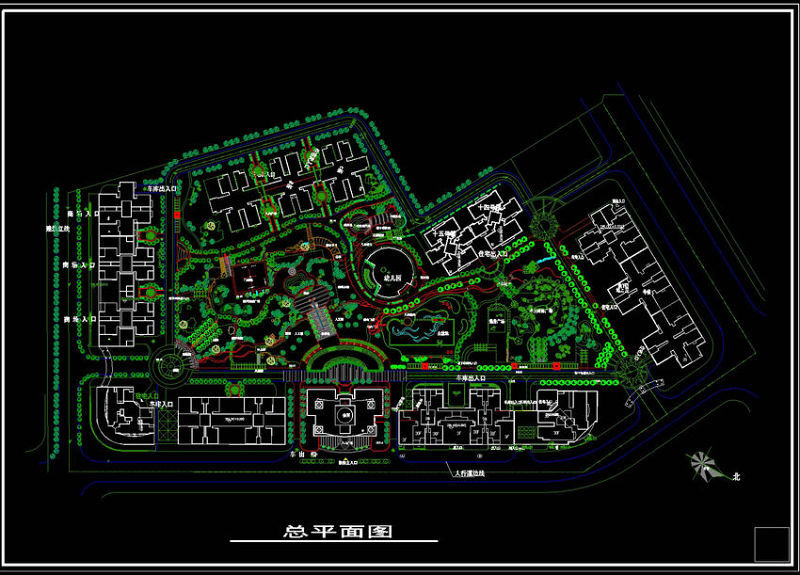 高层小区景观cad详图cad施工图下载【ID:149725127】