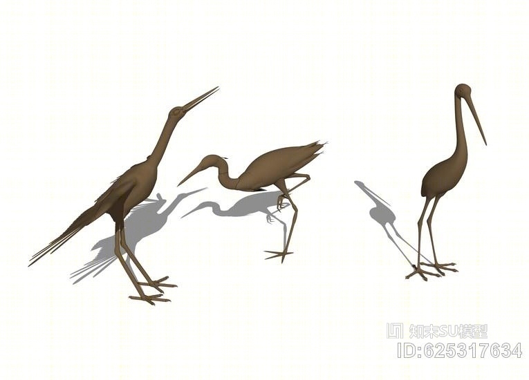 鹤雕塑SU模型下载【ID:625317634】