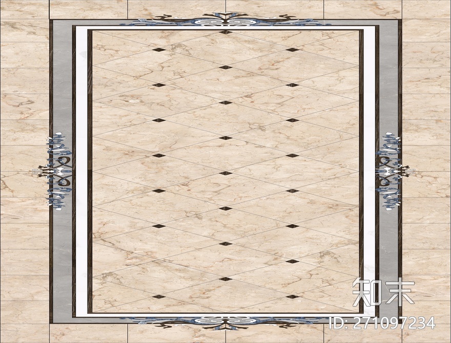 中式过道地拼花贴图下载【ID:271097234】