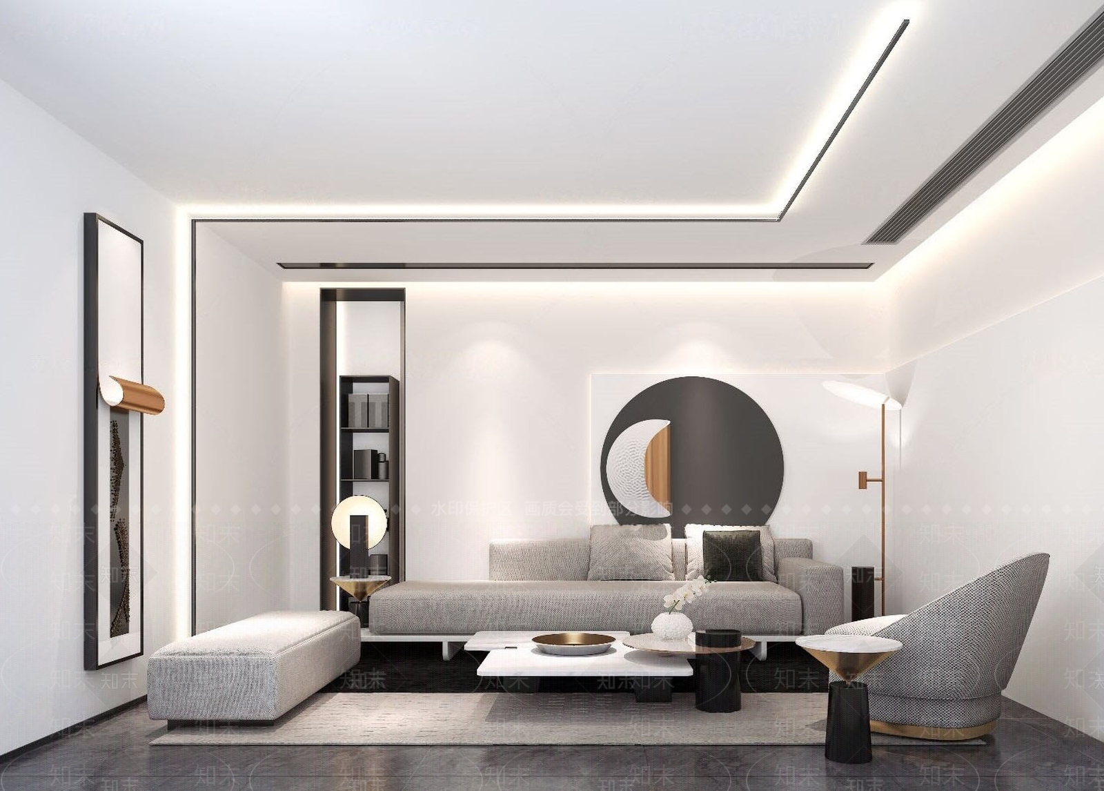 现代流行现代轻奢会所VIP室国外下载3D模型下载【ID:970535077】