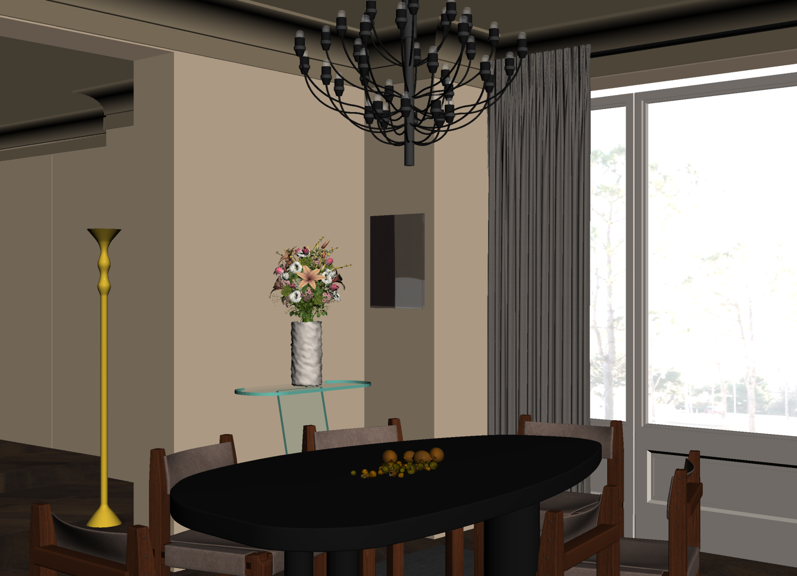 现代家居餐厅3D模型下载【ID:1214763789】