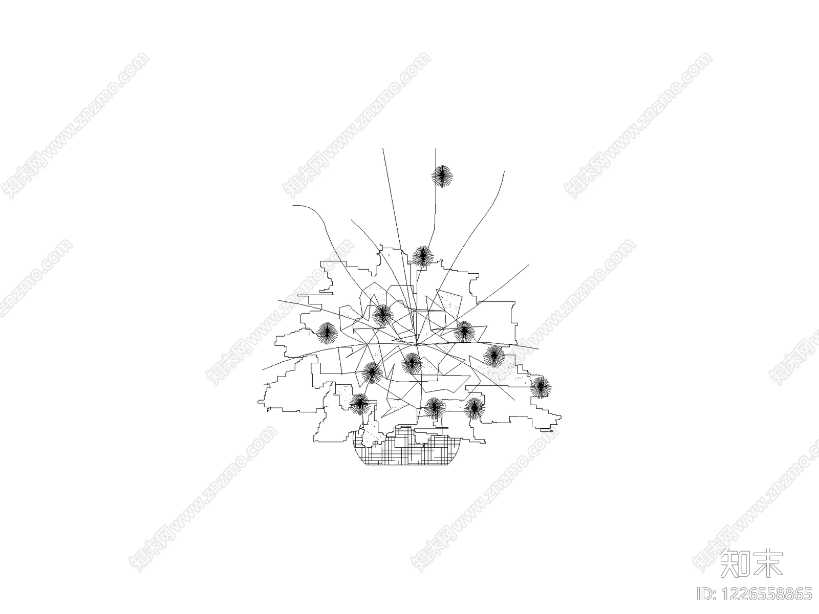 现代乔木种植CAD图纸
