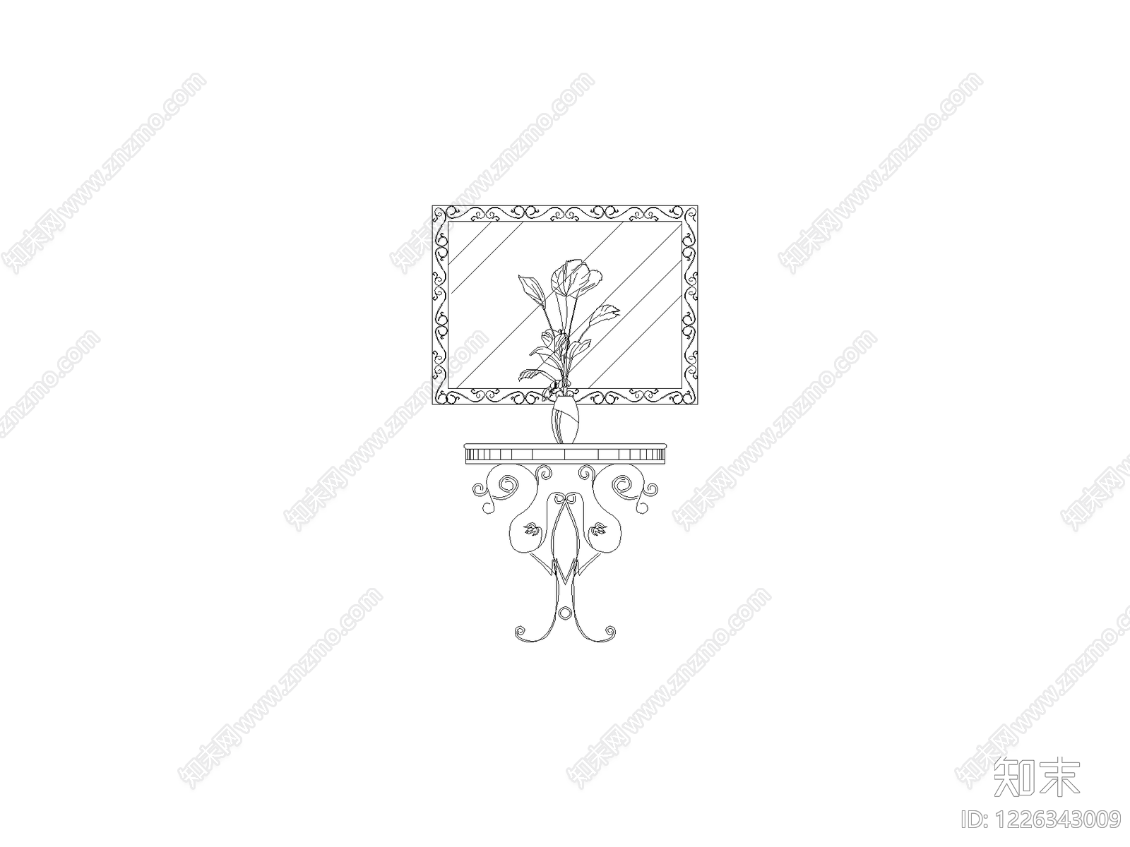 挂画cad施工图下载【ID:1226343009】
