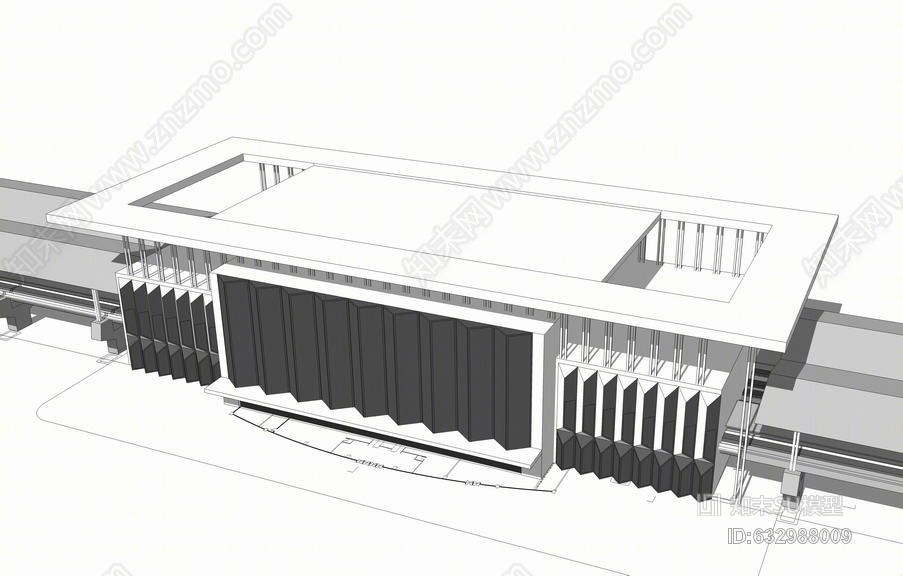 现代高铁站SU模型下载【ID:632988009】