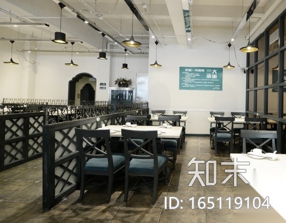[新疆]清新现代田园风格咖啡厅室内装修施工图（含高清实...cad施工图下载【ID:165119104】