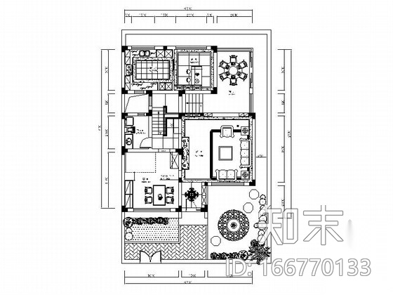 [江苏]新港名城花园新中式三层别墅室内装修设计施工图(...施工图下载【ID:166770133】