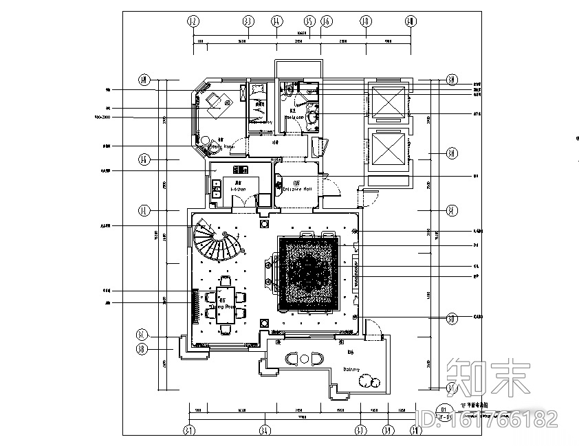 法式奢华风别墅设计施工图（附效果图）cad施工图下载【ID:161766182】