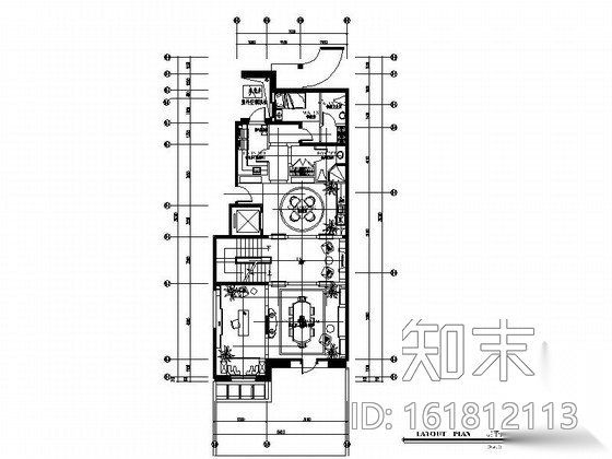 [北京]名师美式三层叠拼别墅右下户型样板间装修图（含实...cad施工图下载【ID:161812113】