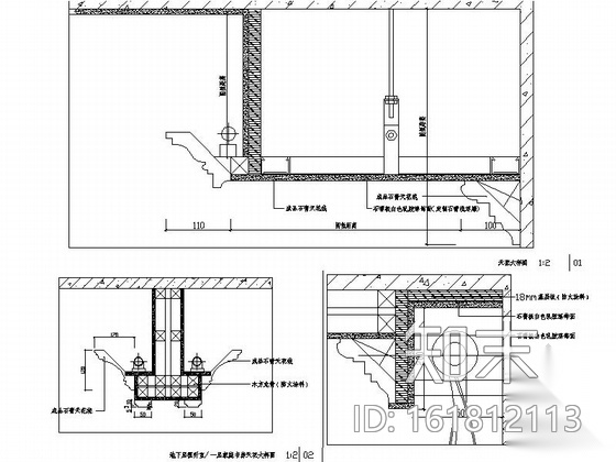 [北京]名师美式三层叠拼别墅右下户型样板间装修图（含实...cad施工图下载【ID:161812113】