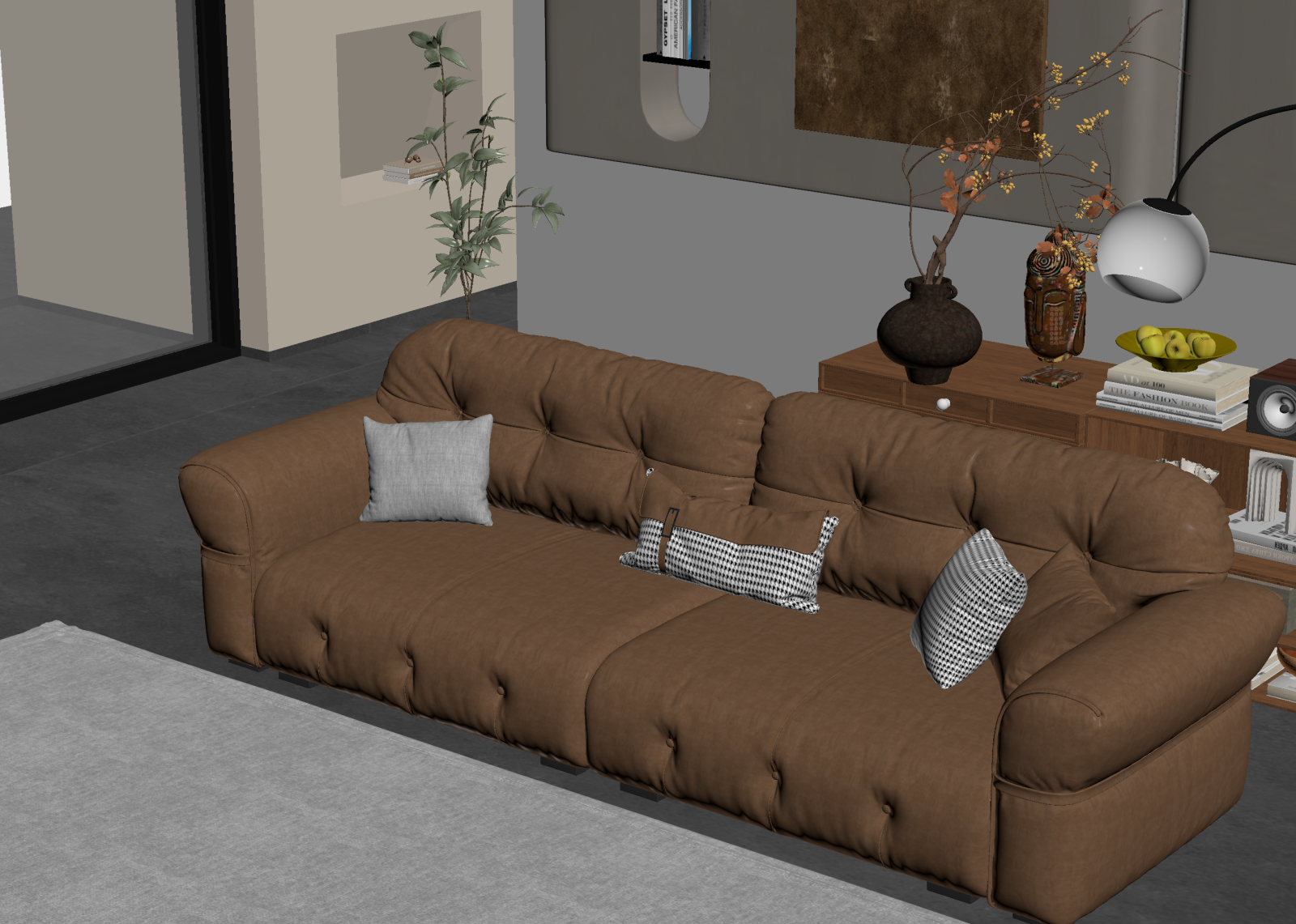 现代三人沙发3D模型下载【ID:1214425007】