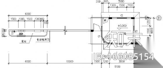 某大门门卫室建筑施工图cad施工图下载【ID:166085154】