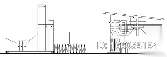 某大门门卫室建筑施工图cad施工图下载【ID:166085154】