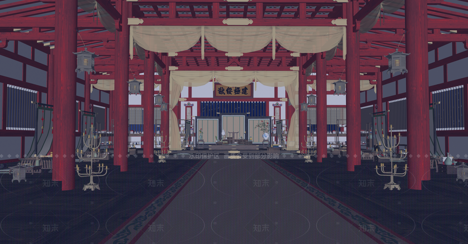 中式其他公共空间SU模型下载【ID:1216047669】