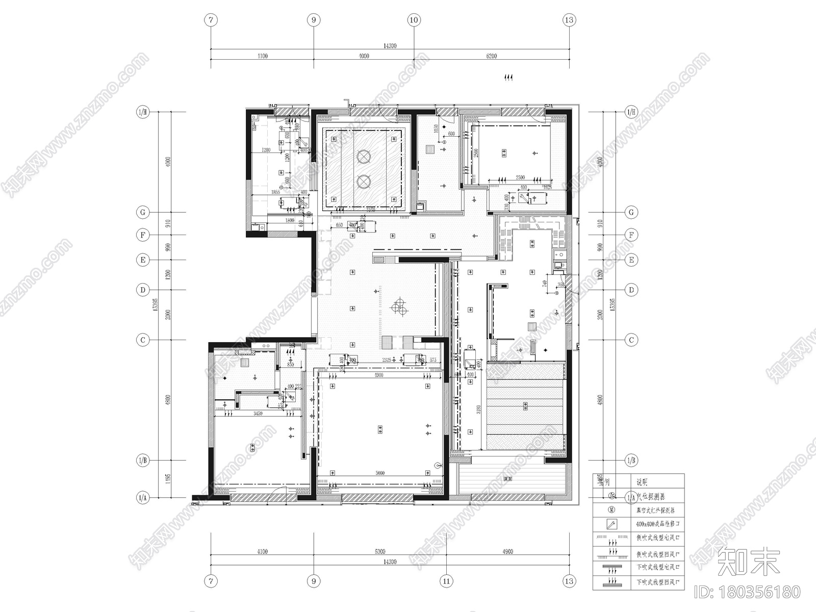 [郑州]220㎡三层四居别墅样板间装修施工图cad施工图下载【ID:180356180】