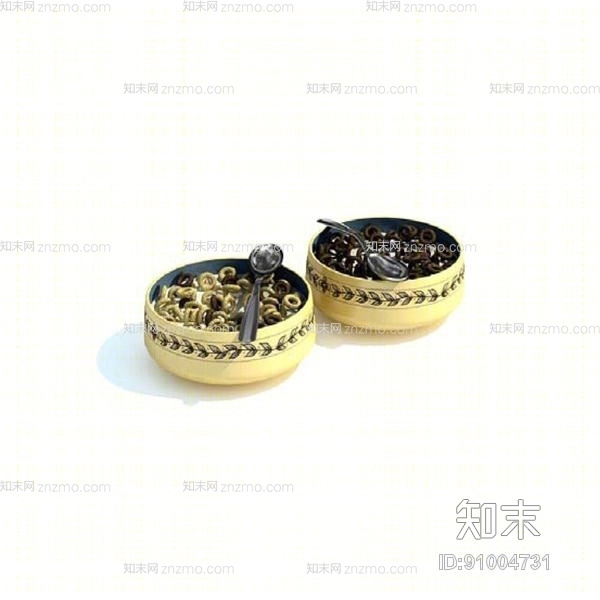 黄色餐具组合3D模型下载【ID:91004731】
