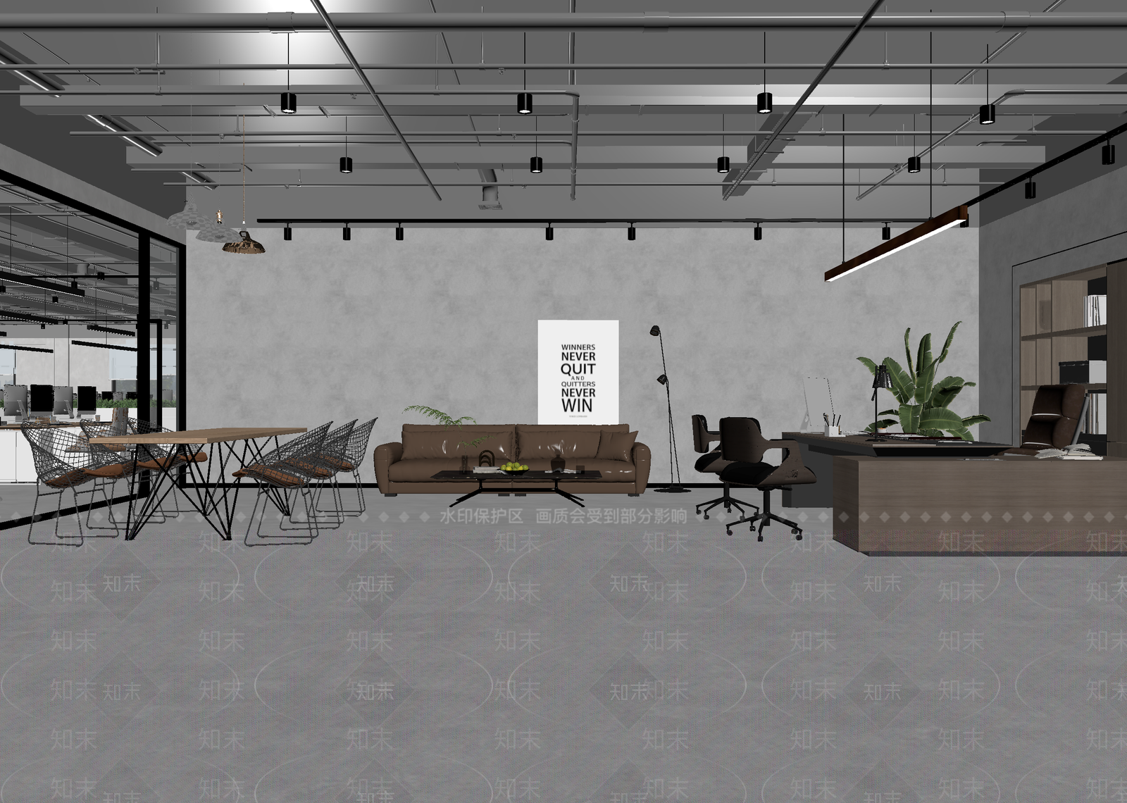 工业办公大厅3D模型下载【ID:1214739168】