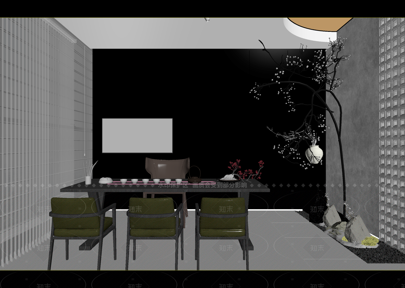 现代茶室3D模型下载【ID:1215919754】
