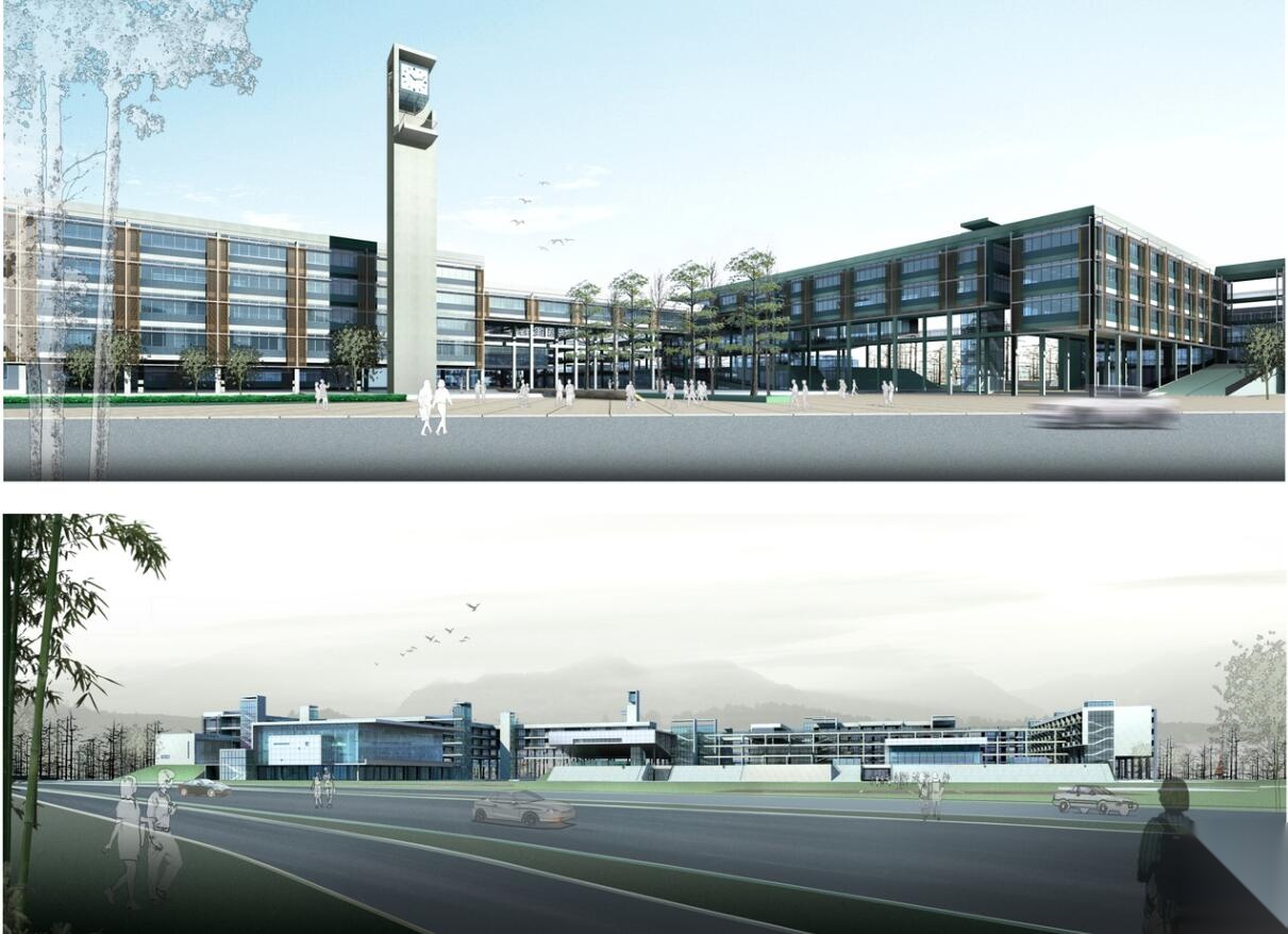 [浙江]杭州某市场中学建筑设计方案文本（效果图+SU+CAD...cad施工图下载【ID:166316114】
