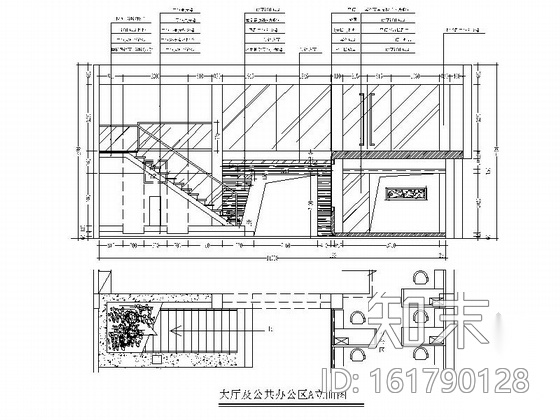 [台州]稳重大气传统中式办公楼室内设计CAD施工图施工图下载【ID:161790128】