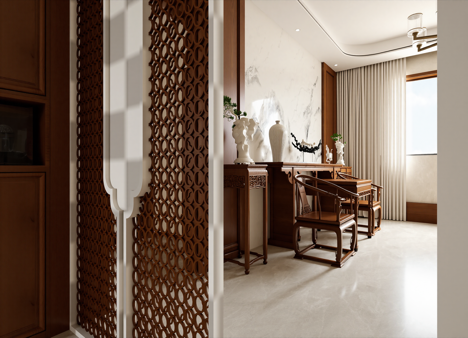 中式宋式书房3D模型下载【ID:1214728329】