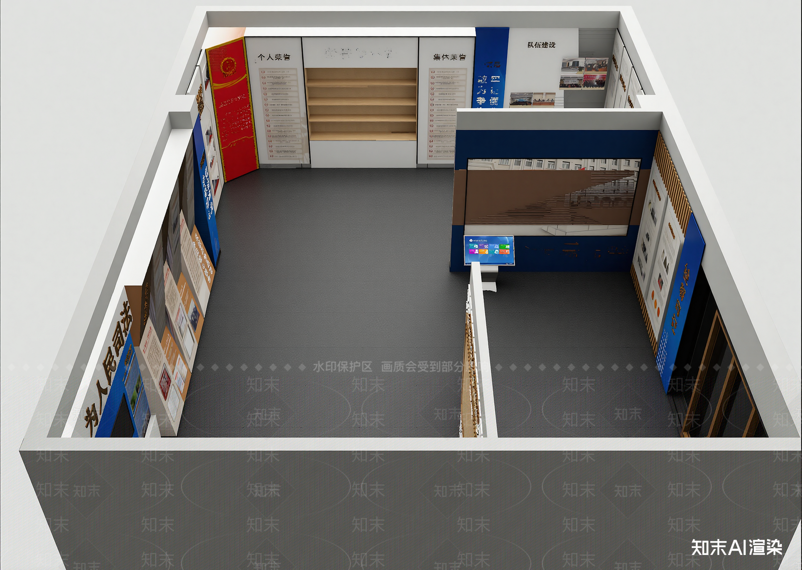 现代党建展厅3D模型下载【ID:1215107367】