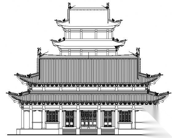 某寺大雄宝殿建筑施工图施工图下载【ID:160729156】