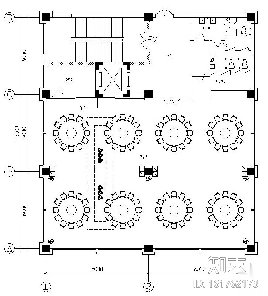 [天津]新中式风格酒楼内部装修全套施工图施工图下载【ID:161762173】