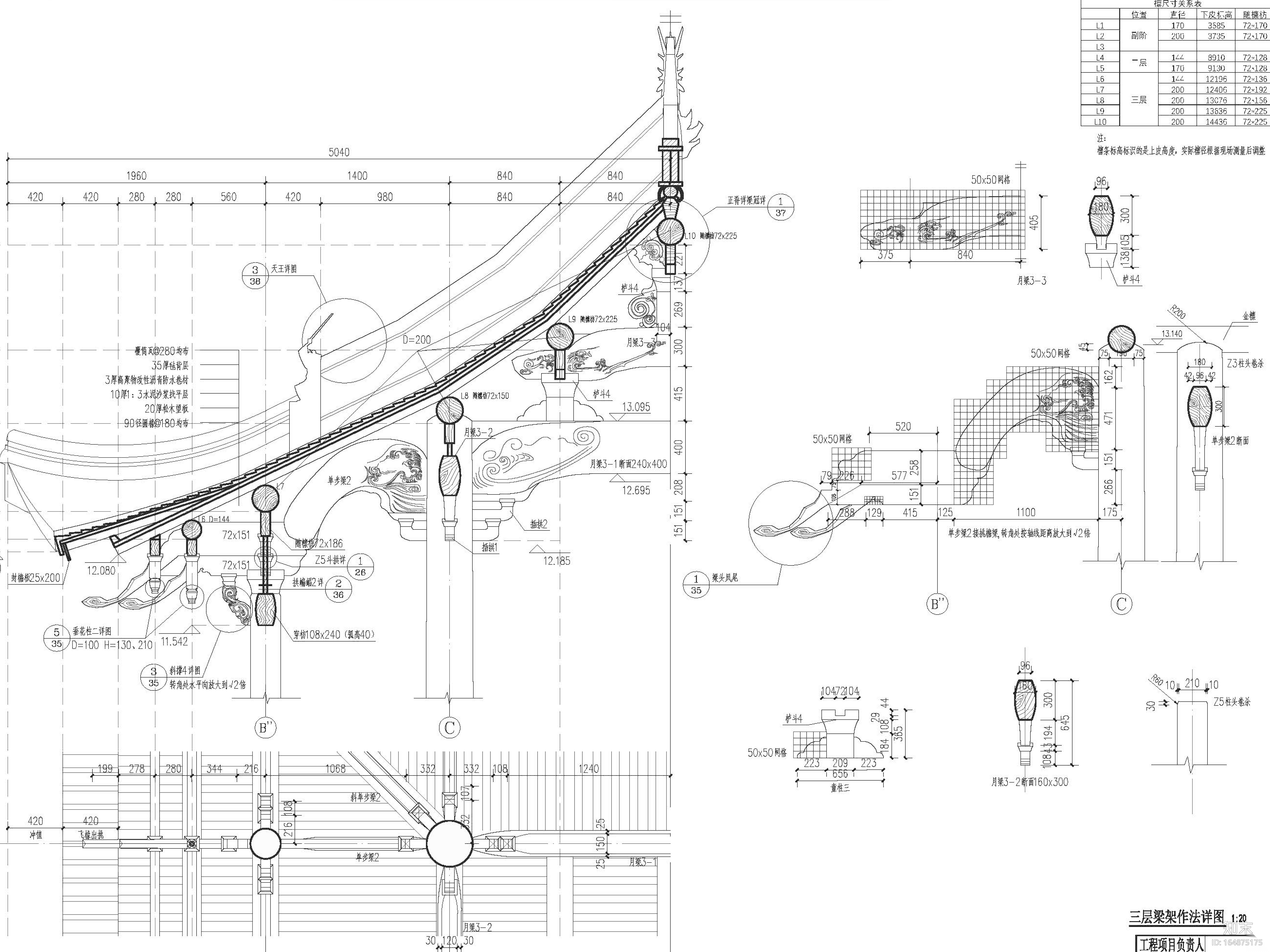 某景区中国古建筑施工图纸施工图下载【ID:164875175】