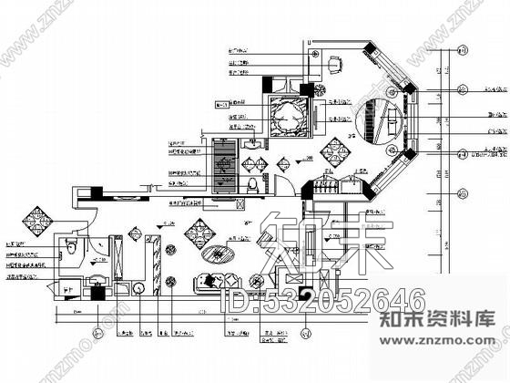 施工图天津豪华酒店蜜月套房装修图cad施工图下载【ID:532052646】