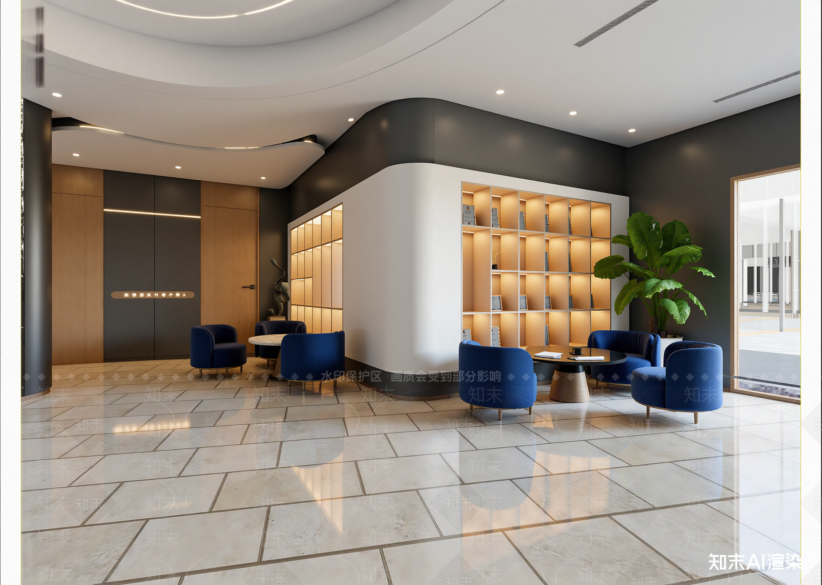 现代酒店大堂3D模型下载【ID:1215011125】