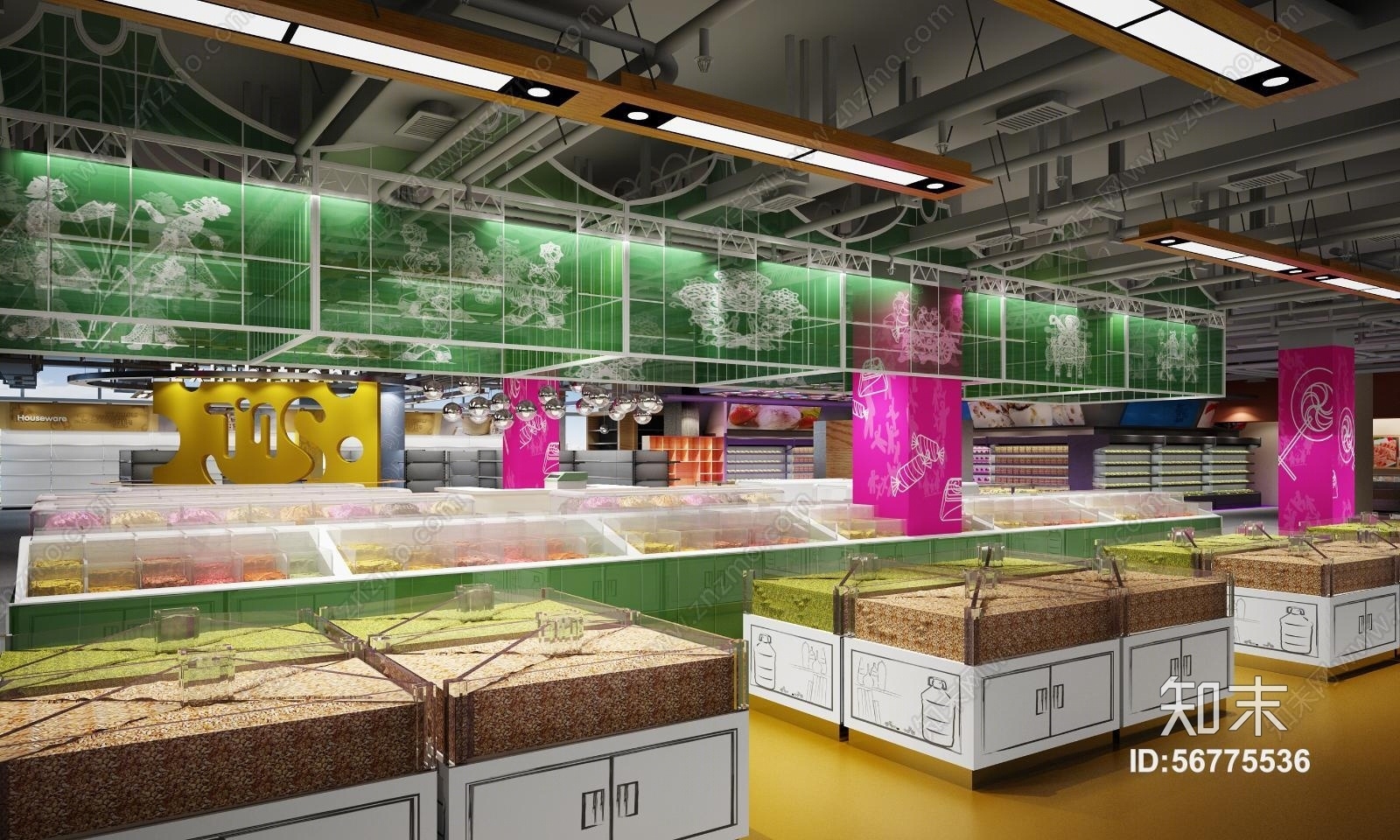 现代超市3D模型下载【ID:56775536】
