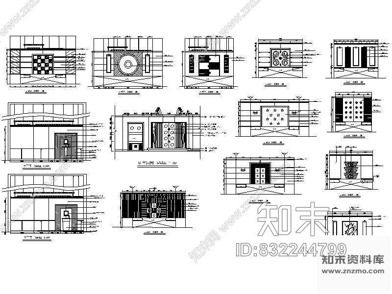 图块/节点KTV包房立面图施工图下载【ID:832244799】