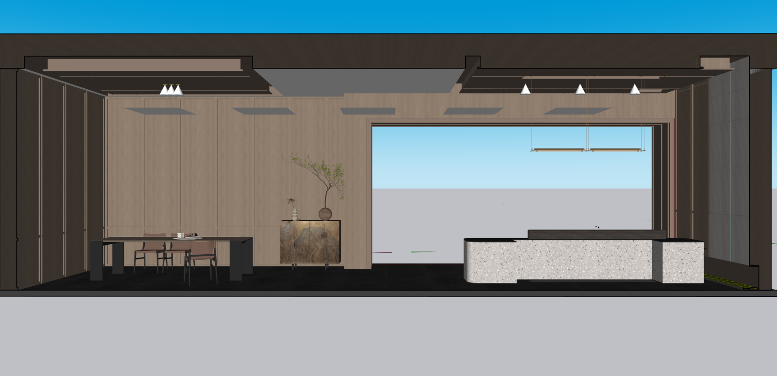 新中式会所SU模型下载【ID:1215986471】