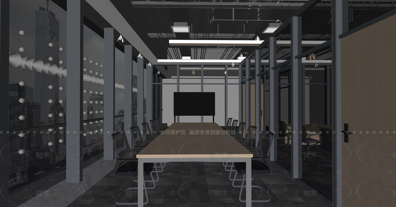 现代办公大堂SU模型下载【ID:1216033003】