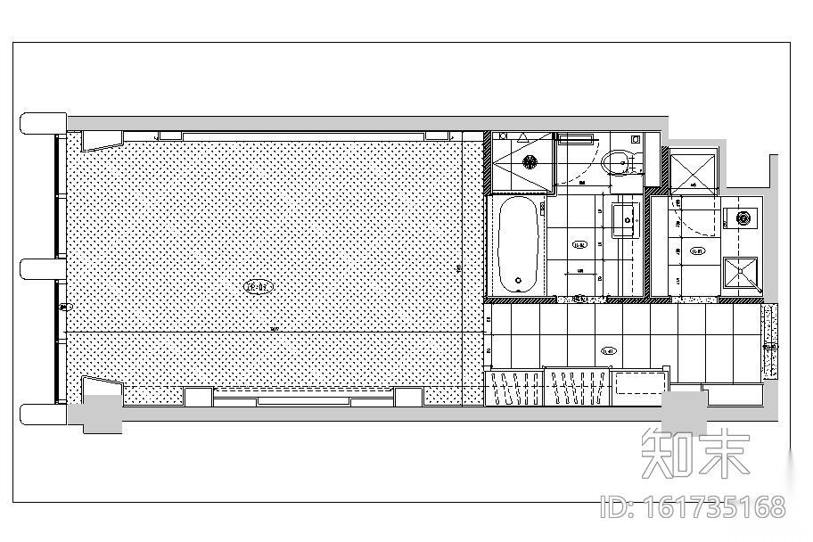 [浙江]龙禧中心酒店式公寓设计施工图（附效果图）cad施工图下载【ID:161735168】