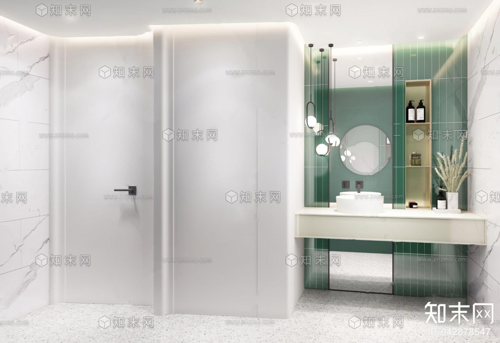 现代公用卫生间3D模型下载【ID:942878547】