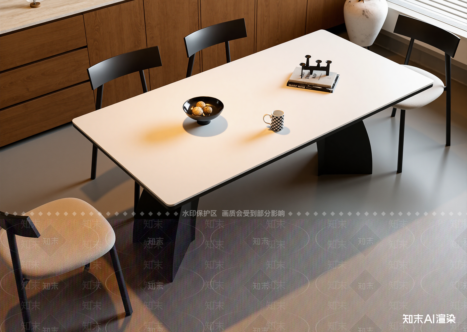 复古餐桌3D模型下载【ID:1214949666】