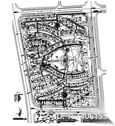 闽一大型小区综合管道雨水给水平面布置图cad施工图下载【ID:167406155】