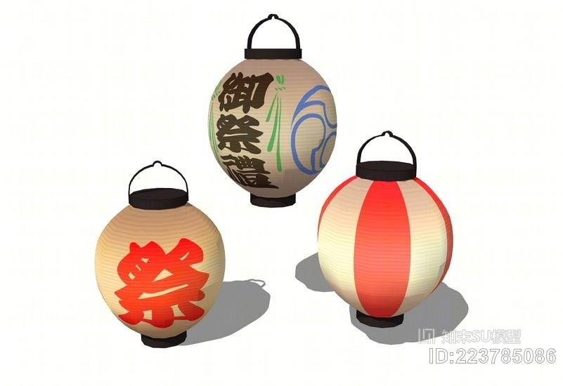 日式灯笼SU模型下载【ID:223785086】