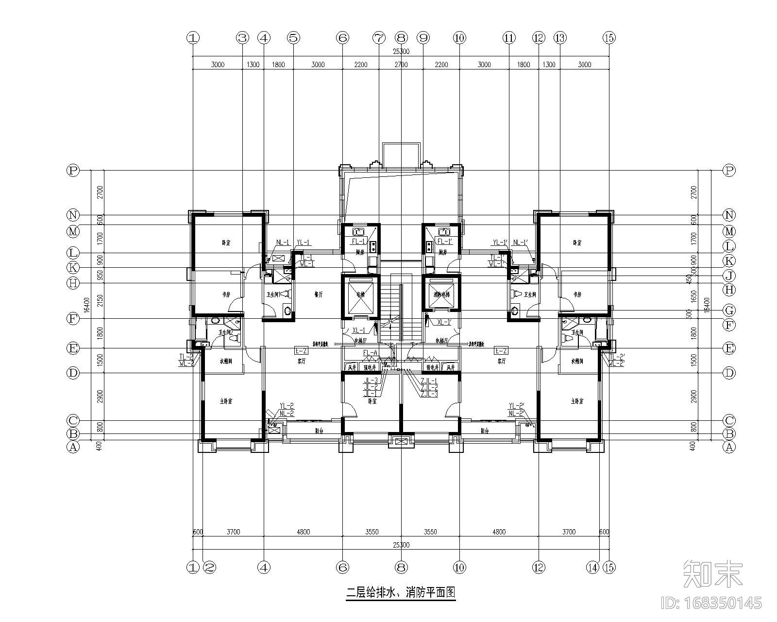 中建威海路项目12#19#楼给排水施工图cad施工图下载【ID:168350145】