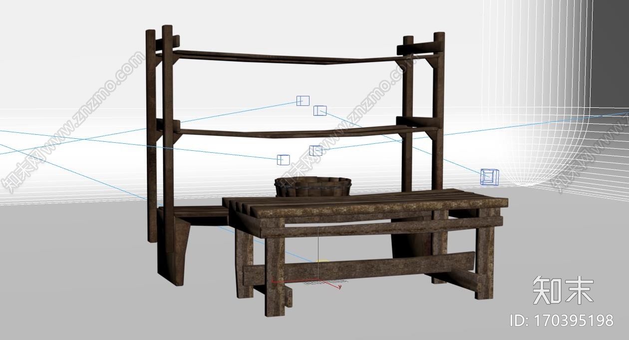木凳子木架子3D模型CG模型下载【ID:170395198】