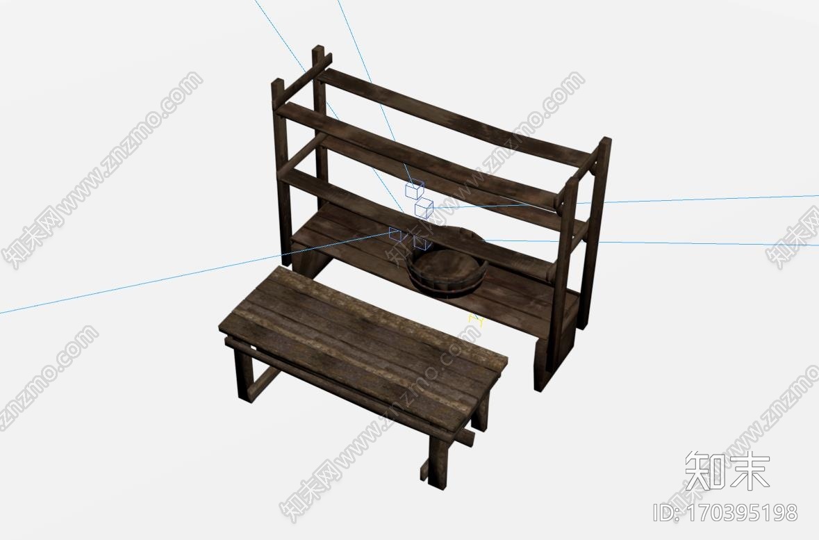 木凳子木架子3D模型CG模型下载【ID:170395198】