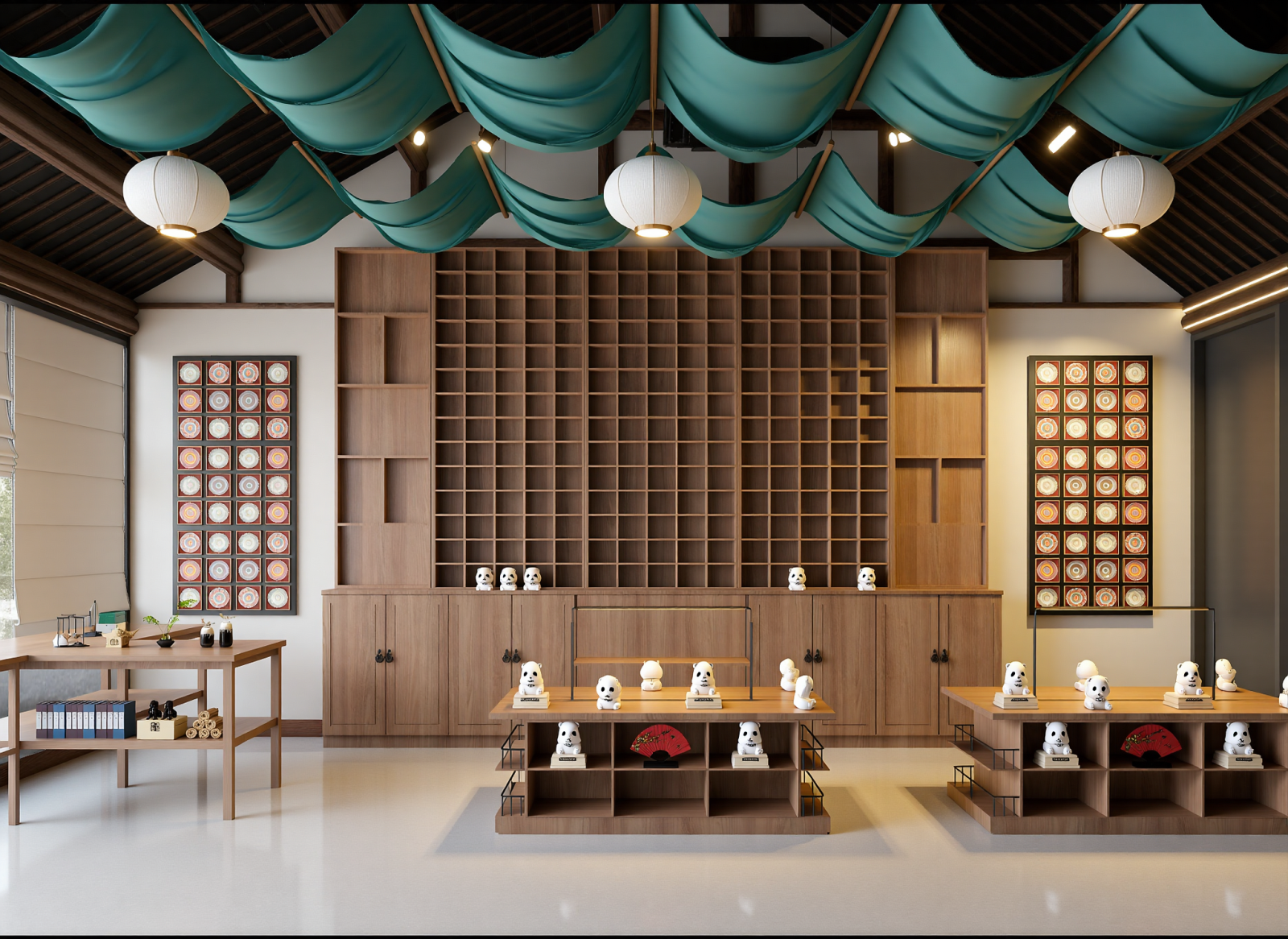 现代陶瓷展厅3D模型下载【ID:1214794789】