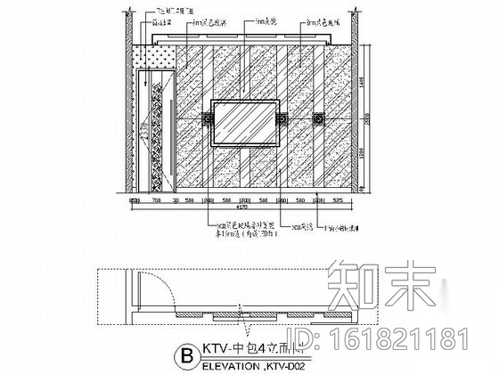 豪华KTV包厢室内装修图cad施工图下载【ID:161821181】