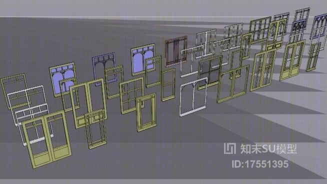 门组合SU模型下载【ID:719249504】