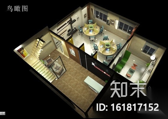 [南京]某工贸办公空间装修图（含效果)cad施工图下载【ID:161817152】