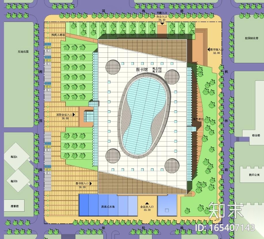 [辽宁]东北财经大学图书馆建筑方案文本cad施工图下载【ID:165407143】