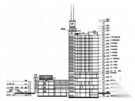 [上海]某知名大学十七层附属医院建筑方案图cad施工图下载【ID:166708105】