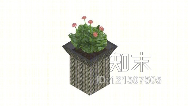 天竺葵花篮SU模型下载【ID:121507505】