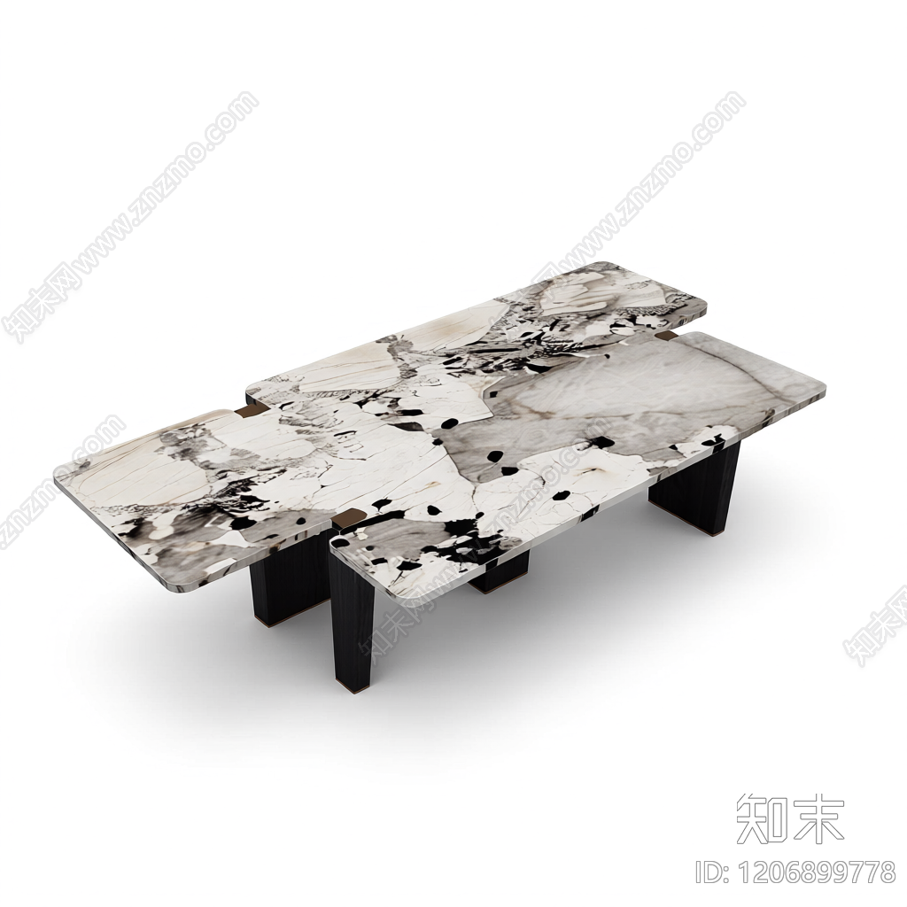 大理石拼接餐桌3D模型下载【ID:1206899778】